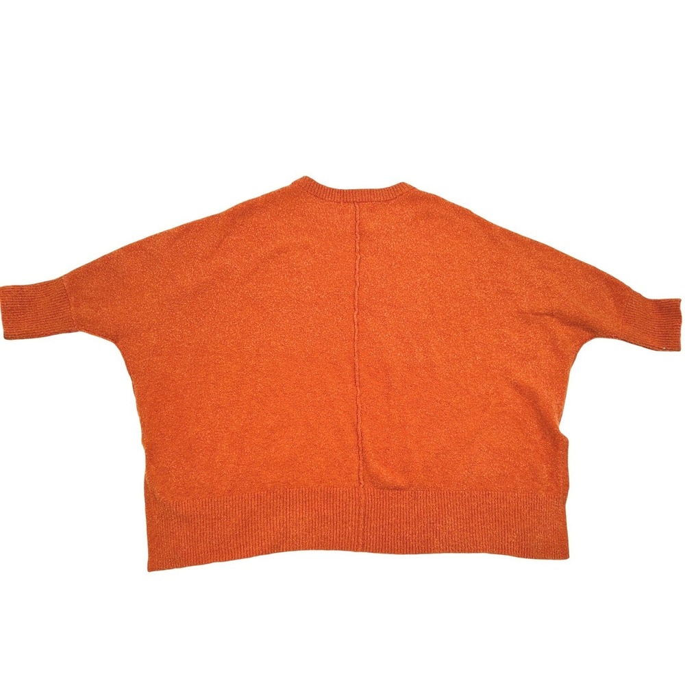 Lou & Grey for LOFT Burnt Orange Boucle Knit Oversized Short Sleeve Sweater M/L - Picture 3 of 8